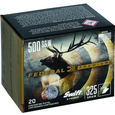 Federal P500SA Premium  500S&W Mag 325gr Swift A Frame 20 Per Box/10 Case
