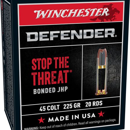 Winchester Ammo S45CPDB Defender  45Colt 225gr Bonded Jacket Hollow Point 20 Per Box/10 Case