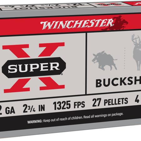 Winchester Ammo XB124 Super X  12Gauge 2.75" 27Pellets 4Buck Shot 5 Per Box/50 Case