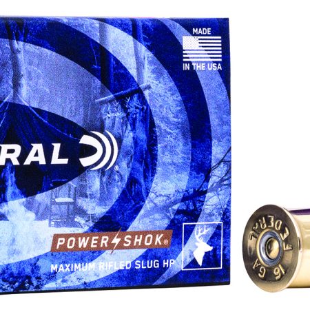 Federal F164RS Power-Shok Shotshell 16Gauge 2.75" 7/8oz RifledSlug Shot 5 Per Box/50 Case