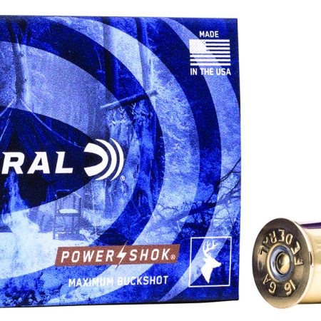 Federal F1641B Power-Shok Magnum 16Gauge 2.75" 12Pellets 1 3/16oz 1BuckShot 5 Per Box/50 Case