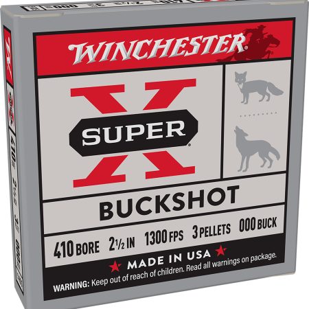 Winchester Ammo XB41000 Super X  410Gauge 2.50" 3Pellets 000Buck Shot 5 Per Box/50 Case