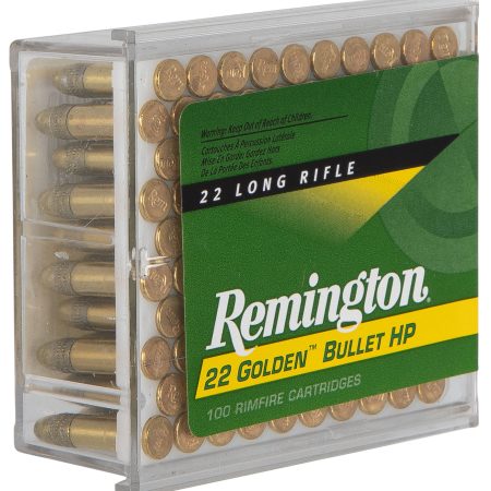 Remington Ammunition 21278 Golden Bullet Rimfire 22LR 36gr Plated Hollow Point 100 Per Box/50 Case