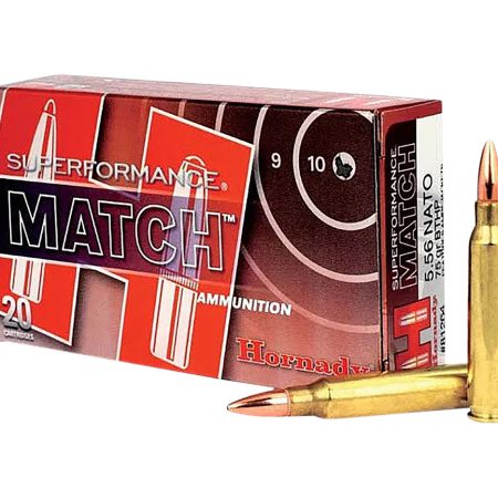 Hornady 81264 Superformance Match 5.56x45mmNATO 75gr Boat Tail Hollow Point 20 Per Box/10 Case