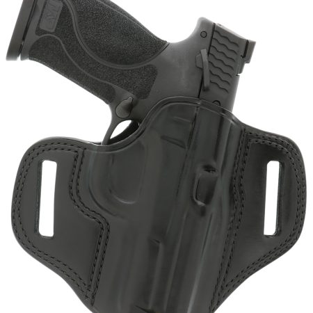 Galco CM224B Combat Master  OWB Black Leather Belt Slide Compatible w/Ruger Security-9/Glock 17/Glock 22 Gen2-5 Belt 1.75" Wide Right Hand