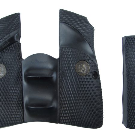 Pachmayr 03952 Signature Grip Wraparound Checkered Black Rubber with Backstrap & Finger Grooves for Browning Hi-Power