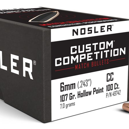 Nosler 49742 Custom Competition 6mm 107gr Hollow Point Boat Tail 100/Box