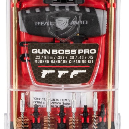 Real Avid AVGBPROP Gun Boss Cleaning Kit Multi-Caliber Pistol Firearm Slotted Tip 12.50" Long Bronze Bristles Includes Case