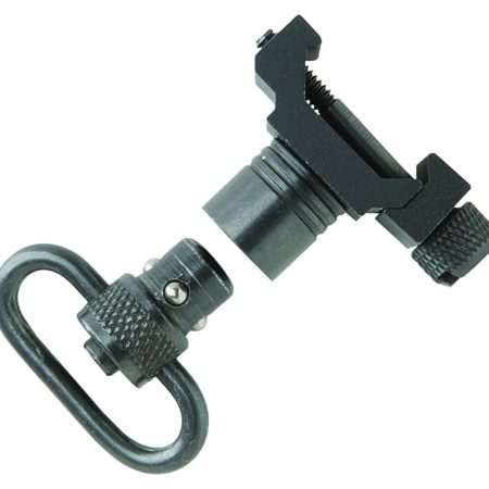 Uncle Mike's 21101 Quick Detach Swivel Set made of Steel with Black Finish, 1" Loop Size & Push Button Style for Picatinny & Weaver-Style Rails