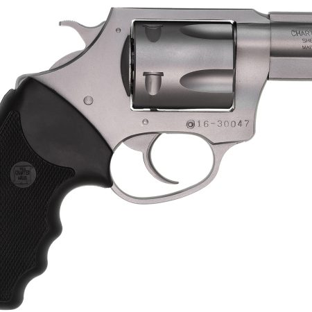 Charter Arms 74020 Pitbull  Large 40 S&W 5 Shot 2.30" Matte Stainless Steel Barrel, Cylinder & Frame w/Black Finger Grooved Rubber Grip