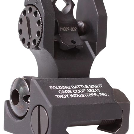 Troy Ind SSIGDOARFBT00 Rear Folding BatteleSight Dioptic  Black Hardcoat Anodized for AR-15