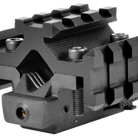 NcStar ATRLS Tri-Rail Universal Barrel Mount  Black Anodized Red Laser