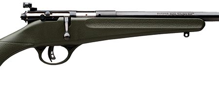 Savage Arms 13790 Rascal  Youth 22 LR 1rd 16.13" Matte Black Sporter Barrel, Matte Black Carbon Steel Receiver, Green Fixed Synthetic Stock, Right Hand