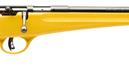 Savage Arms 13805 Rascal  Youth 22 LR 1rd 16.13" Matte Black Sporter Barrel, Matte Black Carbon Steel Receiver, Yellow Fixed Synthetic Stock, Right Hand