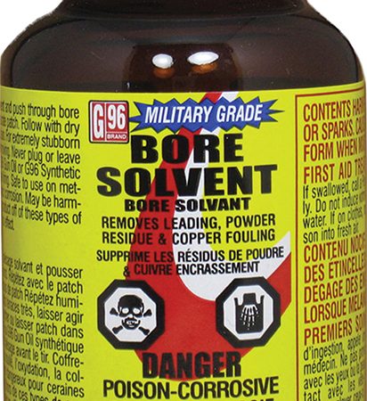 G96 1108 Military Grade Bore Solvent Removes Powder, Lead, Plastic Fouling 4 oz Jar