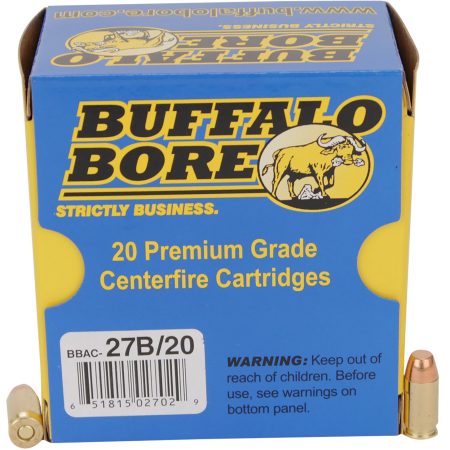 Buffalo Bore Ammunition 27B20 Personal Defense Strictly Business 380ACP +P 95gr Full Metal Jacket Flat Nose 20 Per Box/12 Case