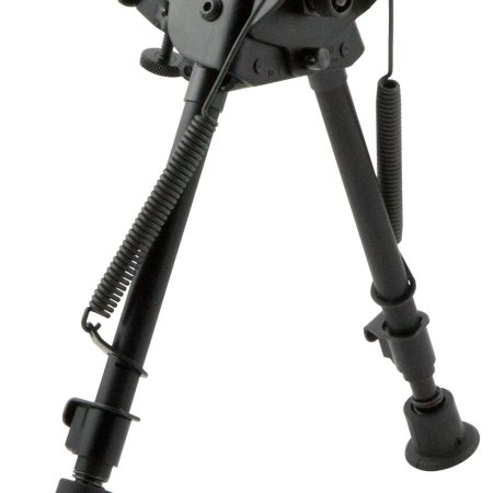 Harris Bipods LMS Swivel L Swivel Stud, 9-13", Black Steel/Aluminum, Notched Legs, Rubber Feet
