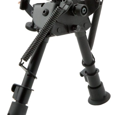Harris Bipods BRMS Swivel BR Swivel Stud, 6-9", Black Steel/Aluminum, Notched Legs, Rubber Feet