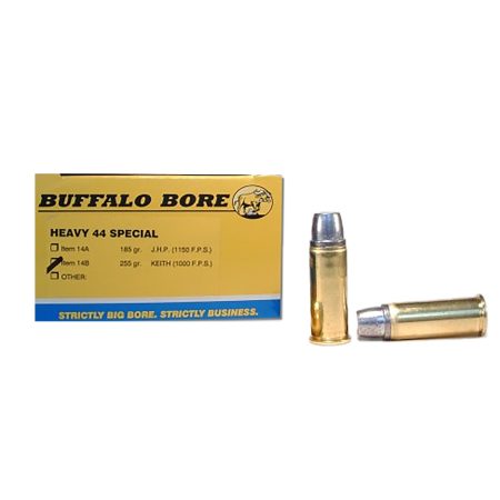 Buffalo Bore Ammunition 14B20 Heavy Strictly Business 44S&W Spl 255gr Hard Cast Semi Wadcutter 20 Per Box/12 Case