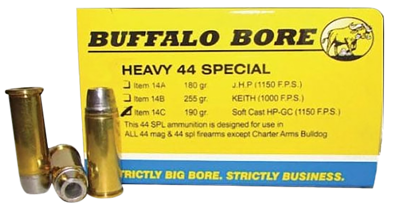 Buffalo Bore Ammunition 14C20 Heavy Strictly Business 44S&W Spl 190gr Soft Cast Hollow Point 20 Per Box/12 Case