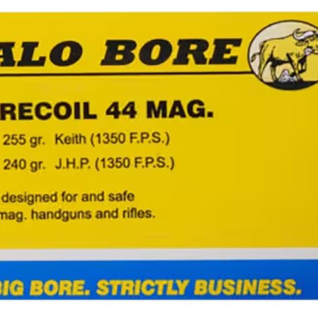 Buffalo Bore Ammunition 4G20 Low Recoil Strictly Business 44Rem Mag 240gr Jacket Hollow Point 20 Per Box/12 Case
