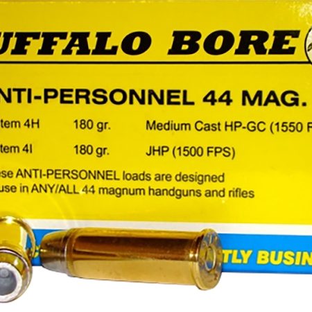 Buffalo Bore Ammunition 4H20 Anti-Personnel Strictly Business 44Rem Mag 180gr Medium Cast Hollow Point 20 Per Box/12 Case