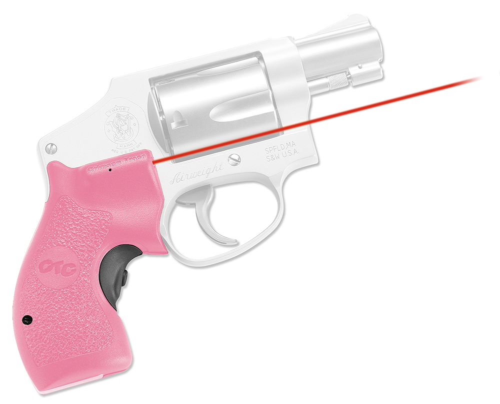 Crimson Trace 0134801 Lasergrips Fits S&W J-Frame Round Butt, Red Laser 633nM Wavelength 5mW Output, Pink Polymer