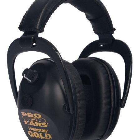 Pro Ears GSP300BLK Predator Gold Electronic Muff 26 dB Over the Head Black/Gold Adult 1 Pair