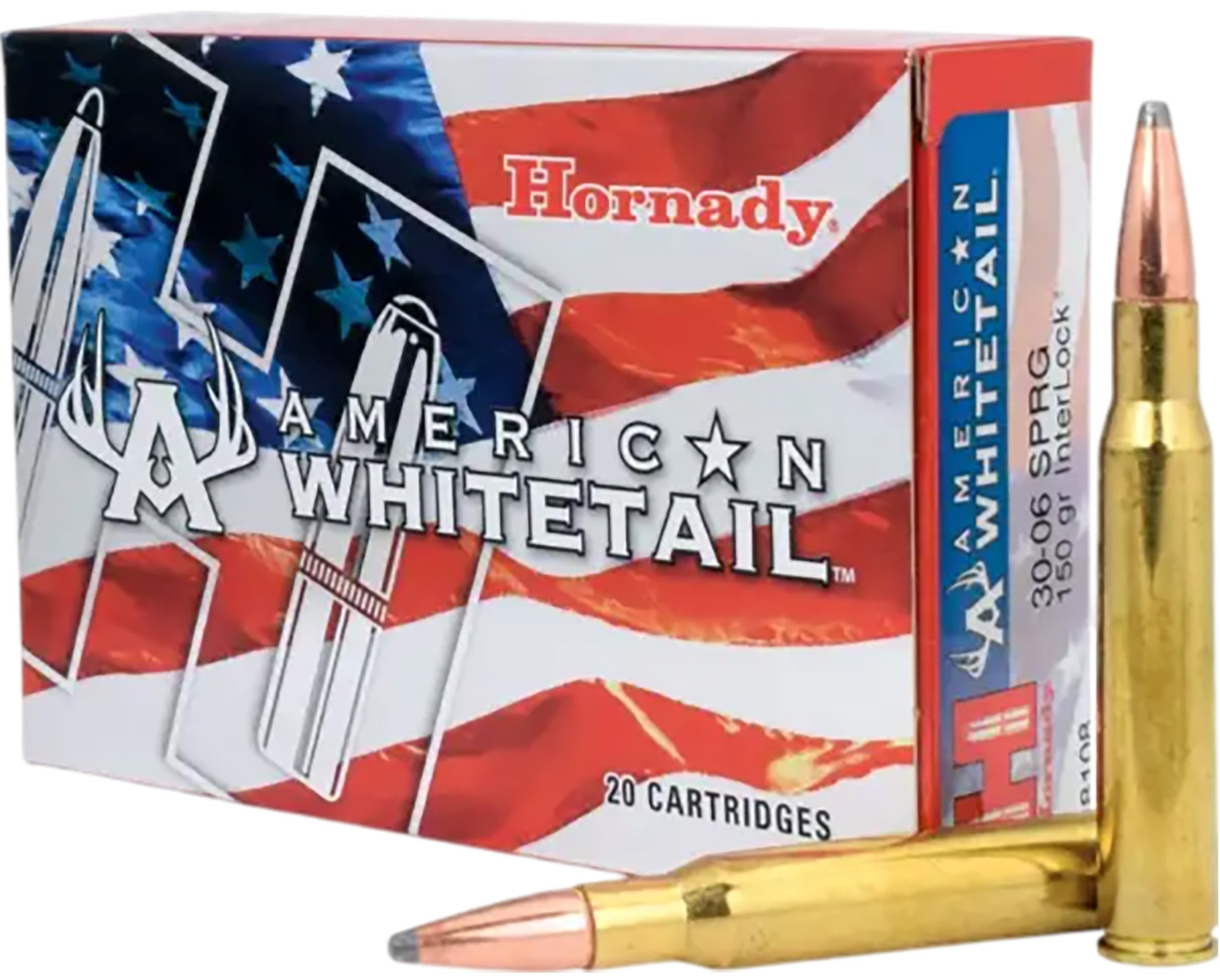 Hornady 8108 American Whitetail 30-06Springfield 150gr InterLock Spire Point 20 Per Box/10 Case