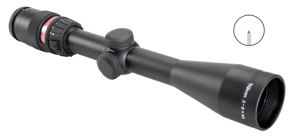 Trijicon 200010 AccuPoint Black Hardcoat Anodized 3-9x 40mm 1" Tube Illuminated Red Triangle Post Reticle