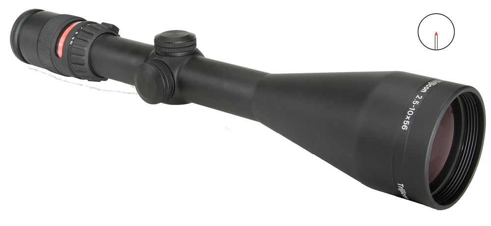 Trijicon 200035 AccuPoint Black Hardcoat Anodized 2.5-10x56mm 30mm Tube Illuminated Red Triangle Post Reticle