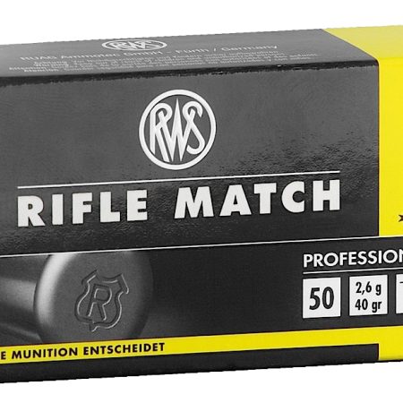 RWS/Umarex 2134225 Rifle Match Professional Line 22LR 40gr Lead Round Nose 50 Per Box/100 Case