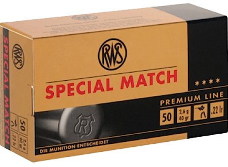 RWS/Umarex 2134233 Special Match Premium Line 22LR 40gr Lead Round Nose 50 Per Box/100 Case