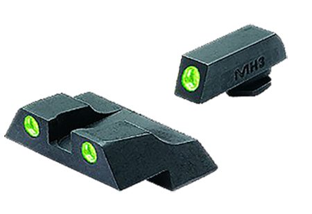 Meprolight USA 102263101 Tru-Dot Sight Set Green Tritium Front & Rear, Compatible w/Glock 26/27,  Post/Dovetail Mount