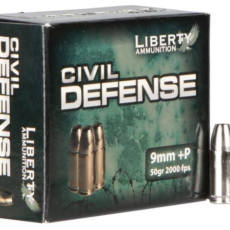 Liberty Ammunition LACD9014 Civil Defense  9mmLuger+P 50gr Lead Free Fragmenting Hollow Point 20 Per Box/50 Case