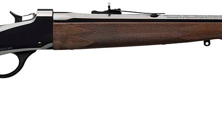 Winchester Guns 524100102 Model 1885 Low Wall Hunter 22 LR 1rd 24" Octagon Barrel Brushed Polish Blued Rec Satin Walnut Fixed Pistol Grip Stock Right Hand (Full Size)