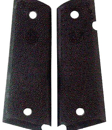 Hogue 45090 OverMolded Grip Panels Cobblestone Black Rubber with Palm Swells for 1911 Government