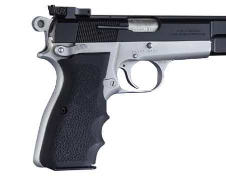 Hogue 09000 Rubber Grip  Black with Finger Grooves for Browning Hi-Power