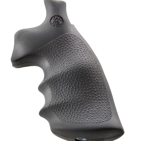 Hogue 19002 Conversion Monogrip  Black Rubber with Finger Grooves for S&W K, L Frame with Round Butt