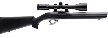 Hogue 22000 OverMolded Rifle Stock Aluminum Pillar Bedded Black Synthetic for Ruger 10/22