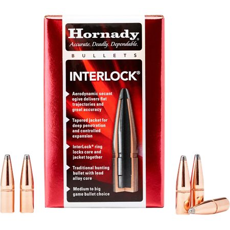 Hornady 3070 InterLock  30 Cal .308 180 gr Spire Point 100 Per Box/ 15 Case