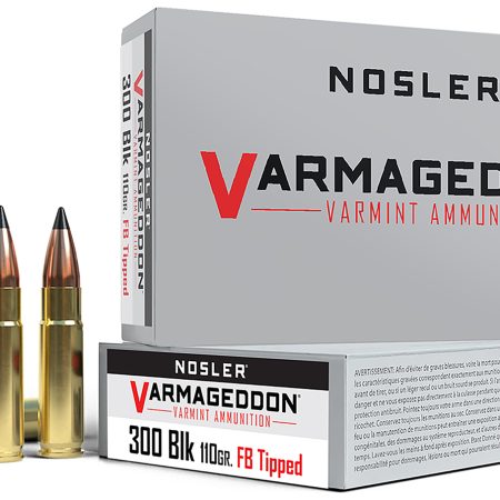 Nosler 40127 Varmageddon  300Blackout 110gr Flat Base Tipped 20 Per Box/20 Case