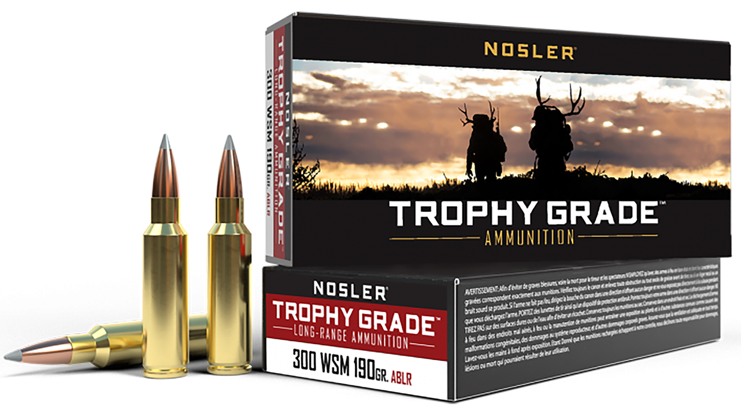 Nosler 60106 Trophy Grade Long-Range 300WSM 190gr Nosler Spitzer AccuBond Long Range 20 Per Box/10 Case