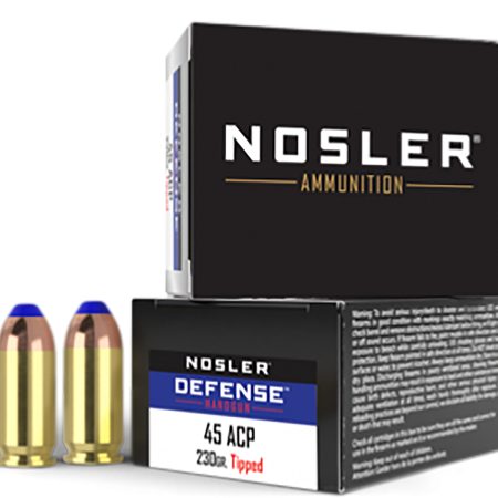 Nosler 39873 Defense Handgun 45ACP 230gr Bonded Performance Tipped 20 Per Box/10 Case