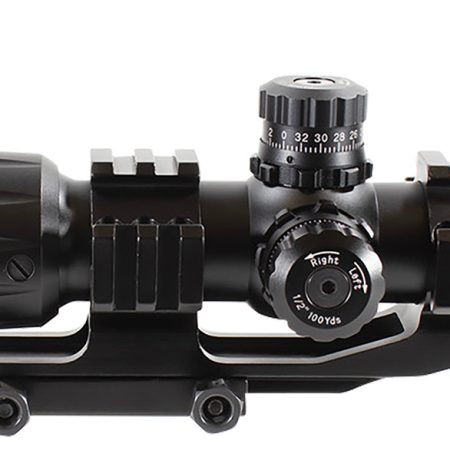 Aim Sports JTHR1 Recon CQB Black Anodized 1.5-4x30mm 30mm Tube Tri-Illuminated 3/4 Circle Dot Reticle