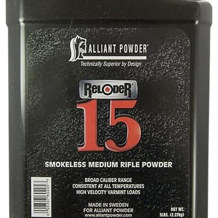 Alliant 150645 Reloder 15 Smokeless Medium Rifle Powder 5lbs 1 Canister