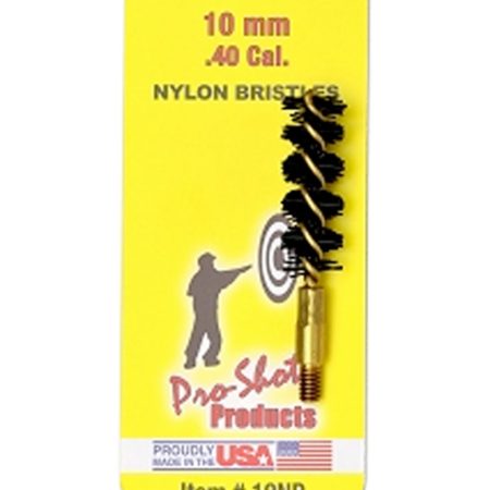 Pro-Shot 10NP Bore Brush  .40/ 10mm Cal Pistol #8-32 Thread Nylon Bristles Brass Core