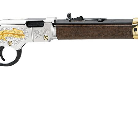 Henry H004AF Golden Boy American Farmer Tribute 22 Short Caliber with 16 LR/21 Short Capacity, 20" Octagon Barrel, Nickel-Plated Metal Finish & American Walnut Stock Right Hand