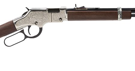 Henry H004SE Silver Eagle  Full Size 22 Short/ 22 Long/ 22 LR (16 LR/21 Short) 20" Blued Barrel, Nickel-Plated Metal Finish, American Walnut Stock Right Hand
