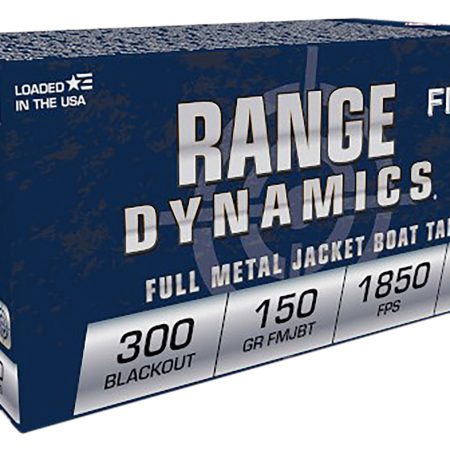 Fiocchi 300BLKC Range Dynamics  300Blackout 150gr Full Metal Jacket Boat Tail 50 Per Box/10 Case